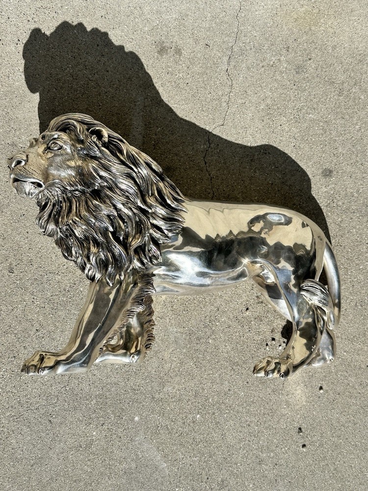 Sterling Silver 925 Lion Sculpture Signed