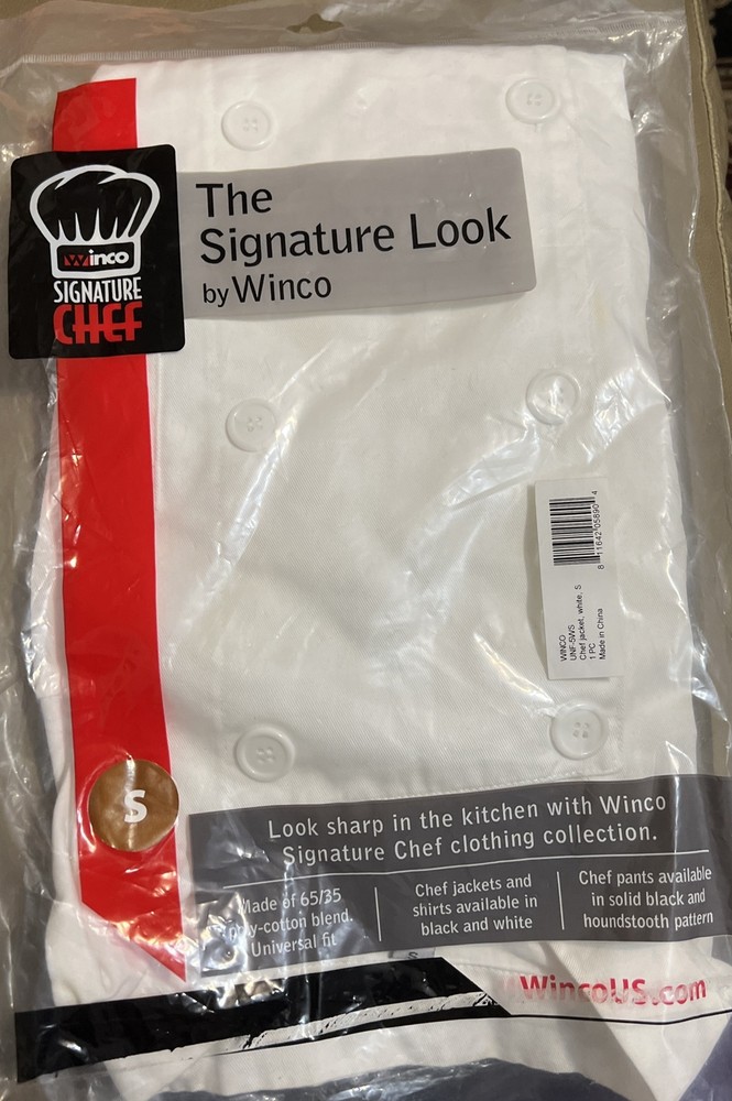 Winco Relaxed Chef's Jacket, White, S