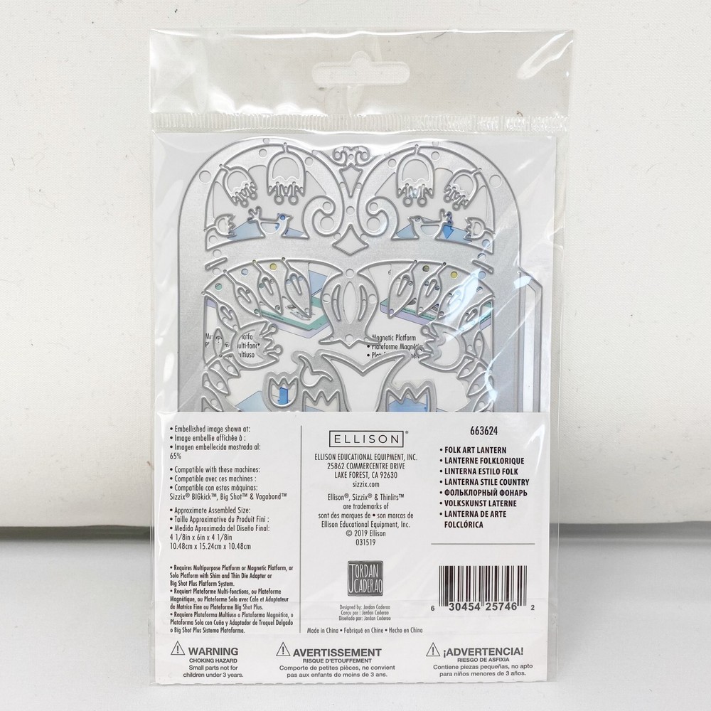 Sizzix Thinlits Folk Art Lantern Jordan Caderao Cutting Dies 663624 NEW