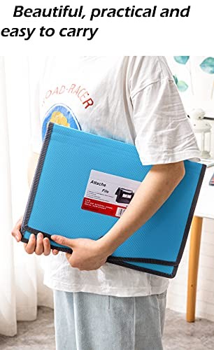 Expanding File Folder Document Organizer with Elastic Cord & Green/Blue/Red