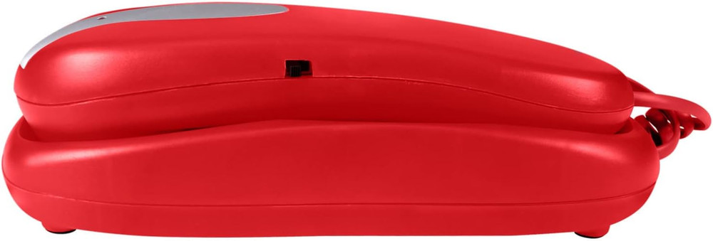 Slimline Red Colored Phone for Wall or Desk with Memory