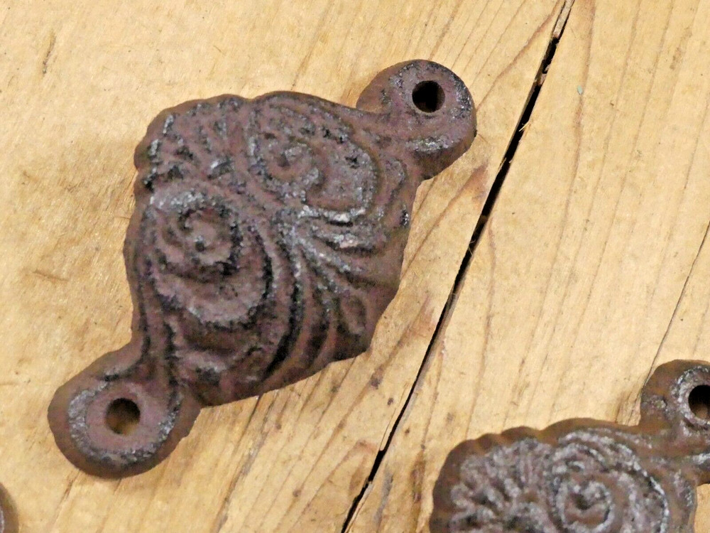 5 CAST IRON BROWN CUP PULLS DRAWER CABINET BIN HANDLES RUSTIC *DIFFERENT COLORS*