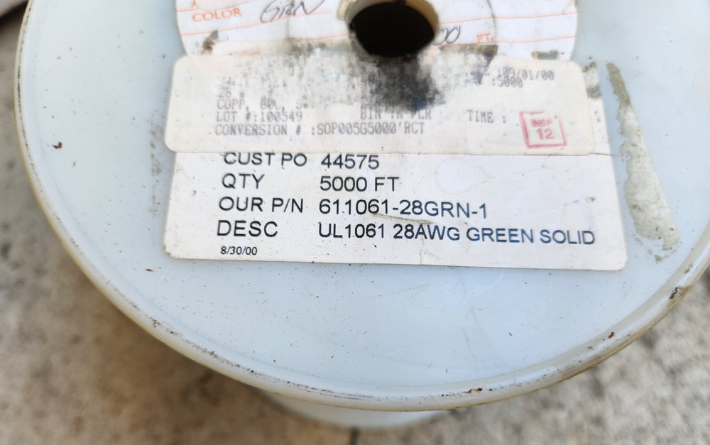 UL 1061 28AWG Green Wire Solid 3000 FT