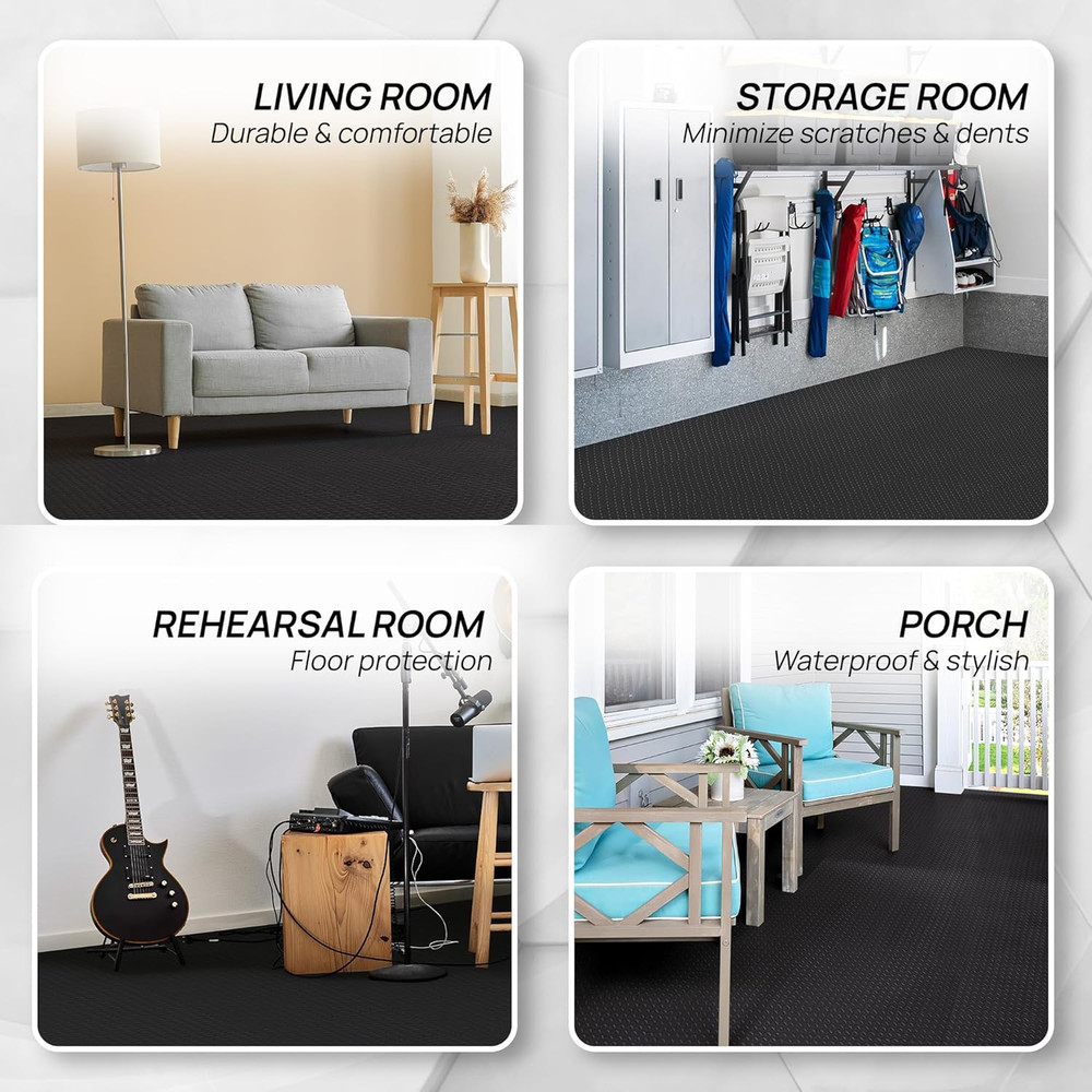 EVA Interlocking Mats, Puzzle Floor Tiles, Foam Floor Padding with Border for Fu