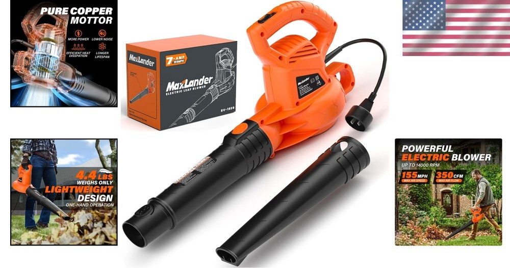 Compact Handheld Leaf Blower - 155 MPH Speed, Lightweight Design for Easy Use
