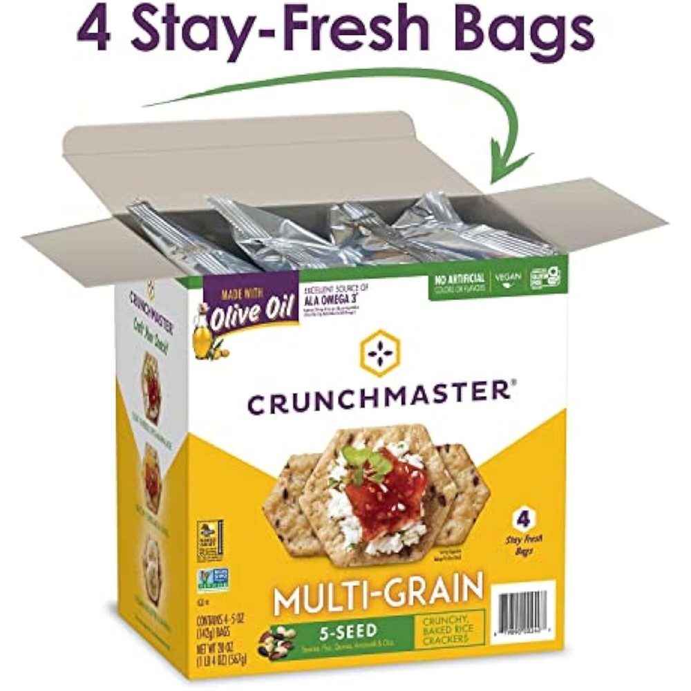 Crunch Master 5 Seed Multi-Grain Cracker with Olive Oil (5 oz., 4 pk.)
