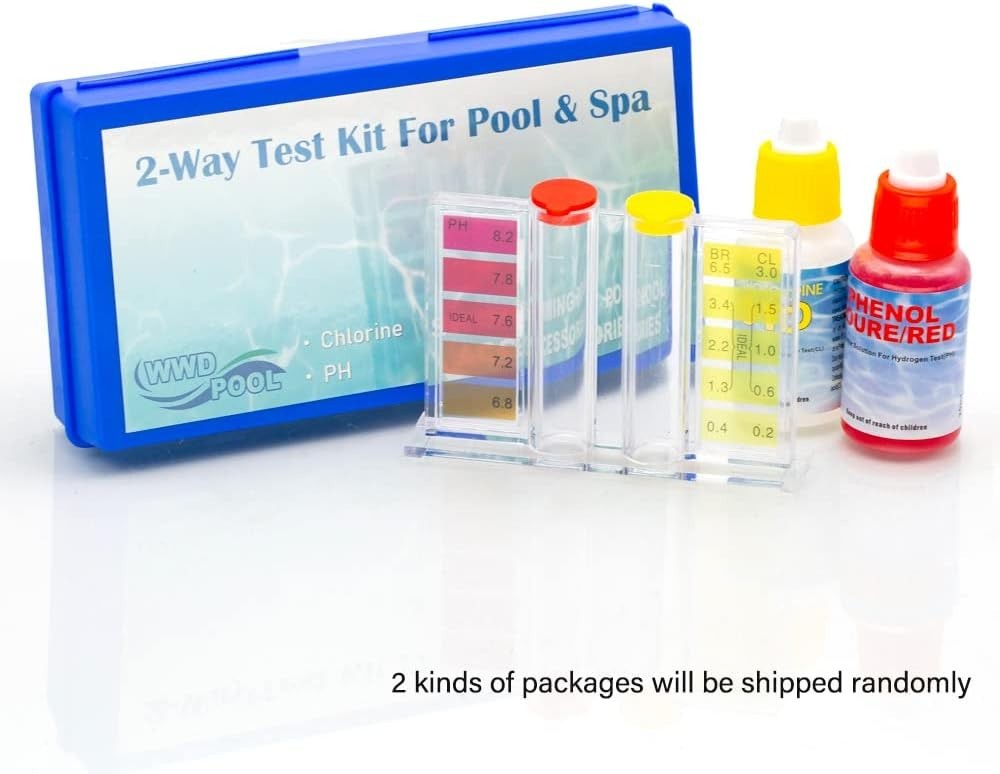 Pool Water Kit for Chlorine pH 2-Way Testing with Color Chart