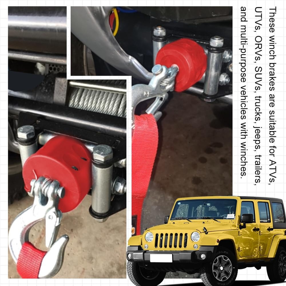 HAOBO Winch Stopper for Cable, Winch Cable Hook Stopper, Rubber Winch Cable S...