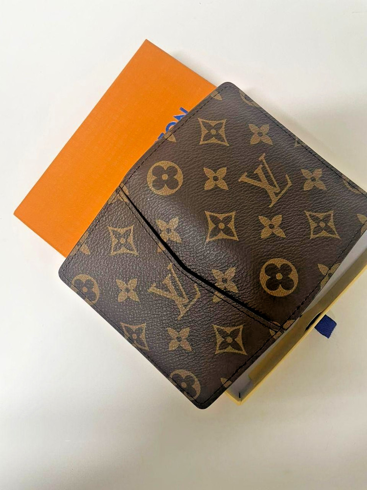 LV Louis Vuitton Pocket Organizer Monogram Eclipse Brown with box