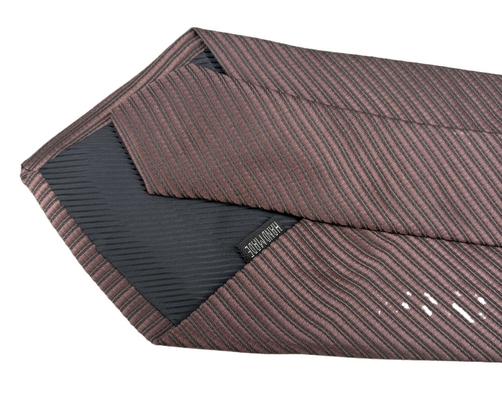 New Classic Solid stripe Brown JACQUARD WOVEN Men's Silk Tie Necktie