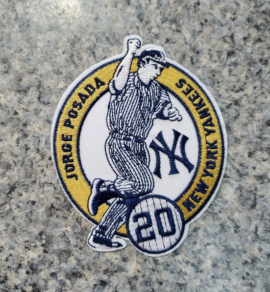 Commemorative Patch Jorge Posada #20. Yankees. Embroidered. Iron On. 4"x3"