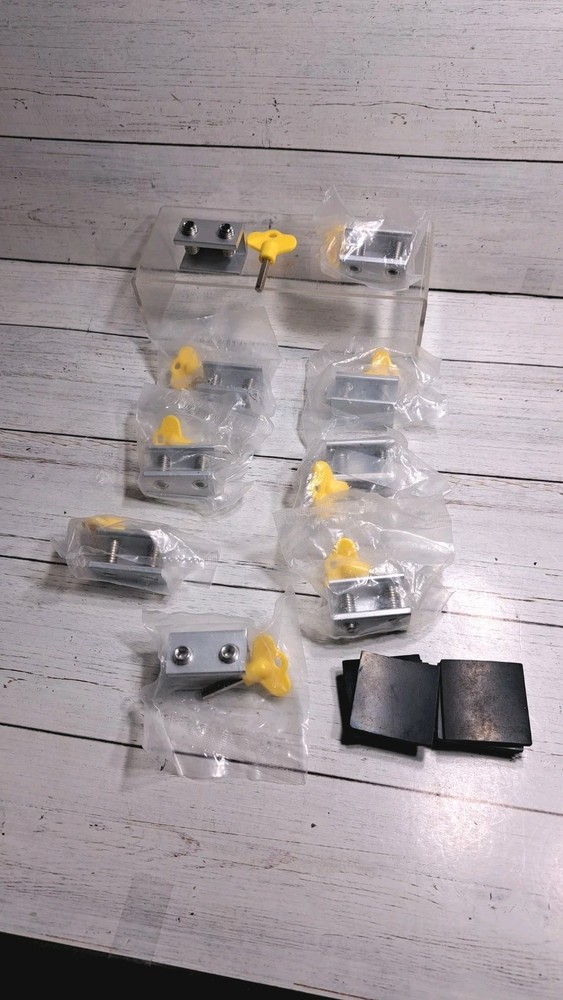 Window Stopper Security Lock with Key Adjustable Slide Easy Installation 9 Pack