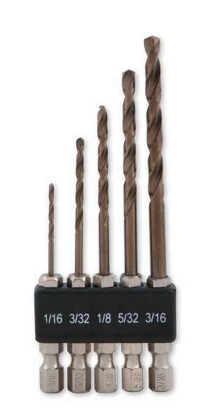 Titan 16505 Hex Shank Drill Bit Set - 5 Piece