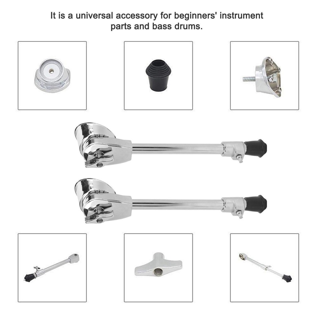Pair Bass Drum Leg with Fixed Bracket Anti‑Rust Stable for Percussion Instrument