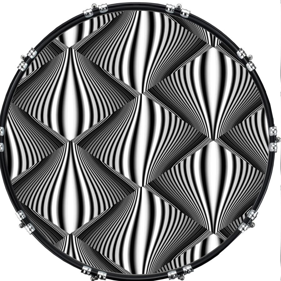 20" Custom Bass Kick Drum Front Head Graphical Graphic Hypnoblocks
