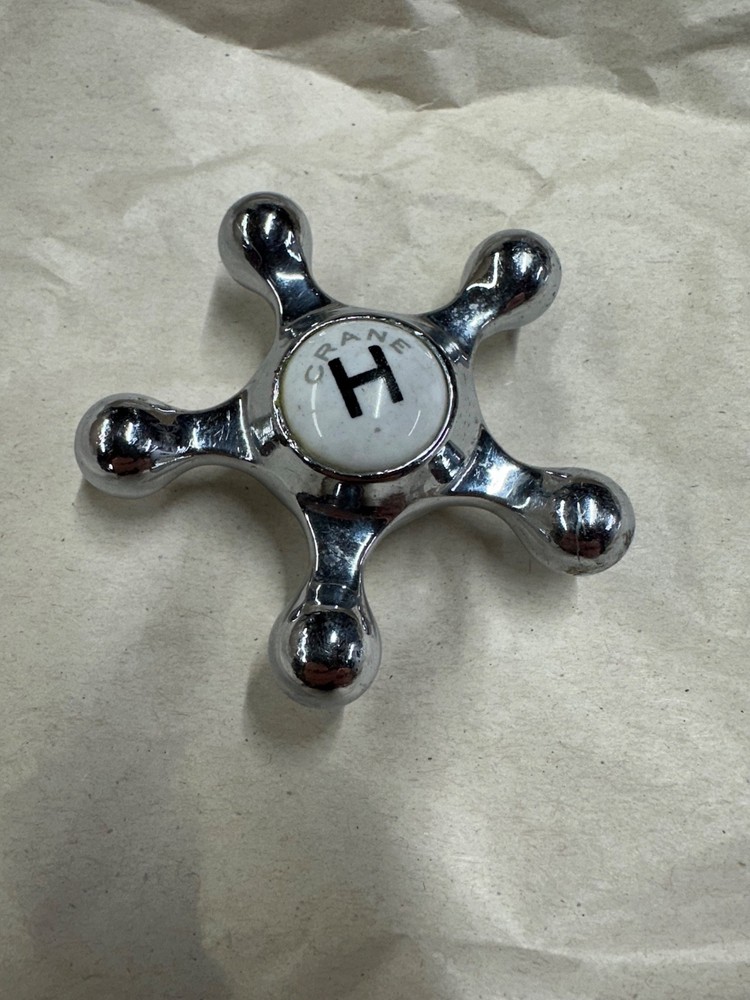 Antique Crane Five point pre-war Faucet Handle - SINGLE HOT HANDLE ONLY