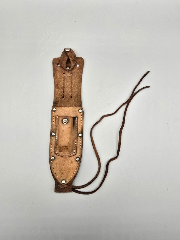 Vintage Handmade Hide Leather Sheath Belt Loop and teather Well Made