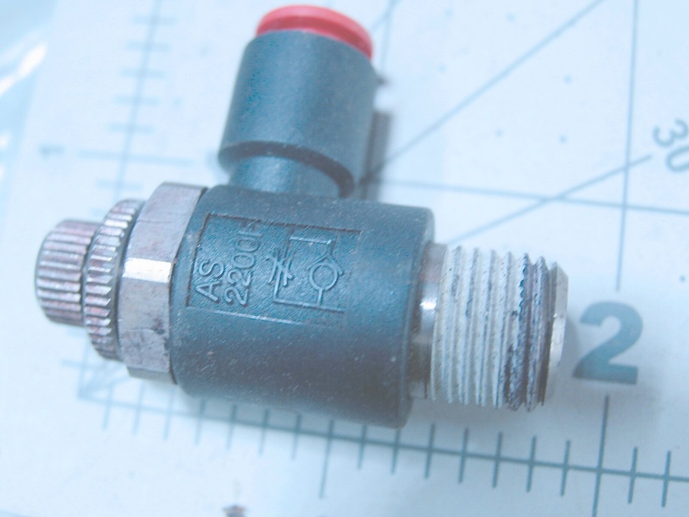 ( SMC # 2200F) Adjustable Valve speed Controller 1/4" Tube Fitting