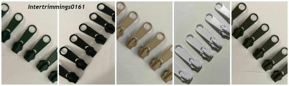 EXTRA ZIP SLIDERS FOR No.8 CONTINUOUS ZIPS, CHOOSE COLOUR & QUANTITY