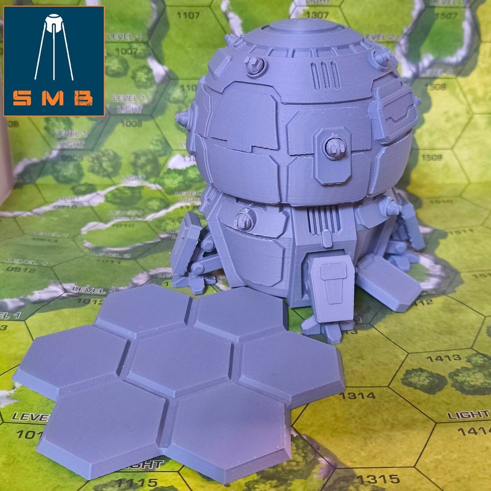 Union Class Mech Dropship w/ Hex Base, Tabletop War Game Terrain (6mm)