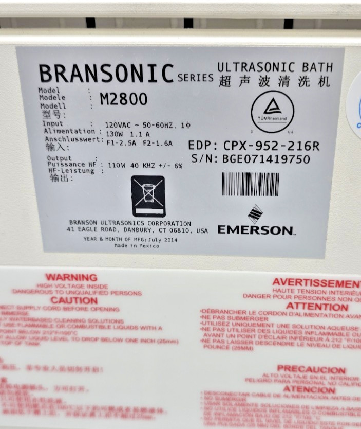 Branson M2800 Mechanical Ultrasonic Bath