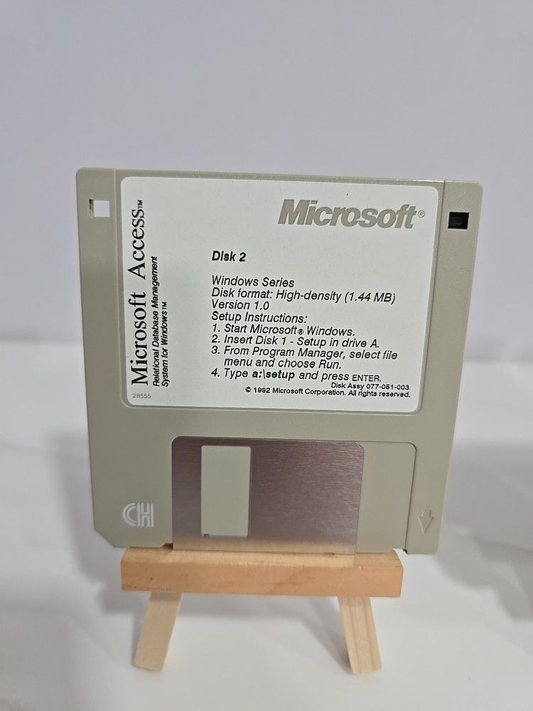 Microsoft Access for Windows 3.5" Disks 1-6 & ODBC Disk Microsoft 1992 MINT