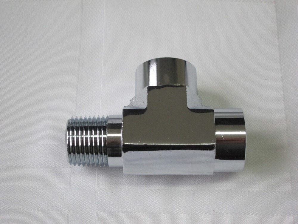 Lowrider Hydraulics fitting 1/2" FFM NPT run tee chrome, 1 pack