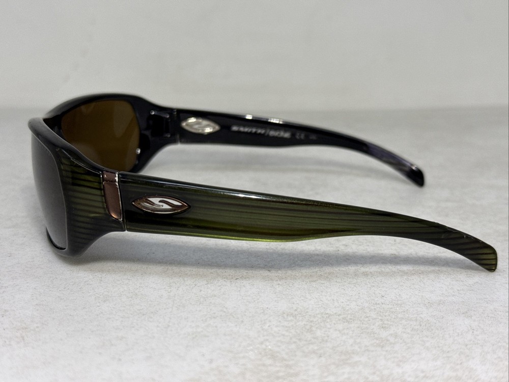 Vintage SMITH Evolve Green Chemical Stripe Frames w/ Brown Polarized Optics