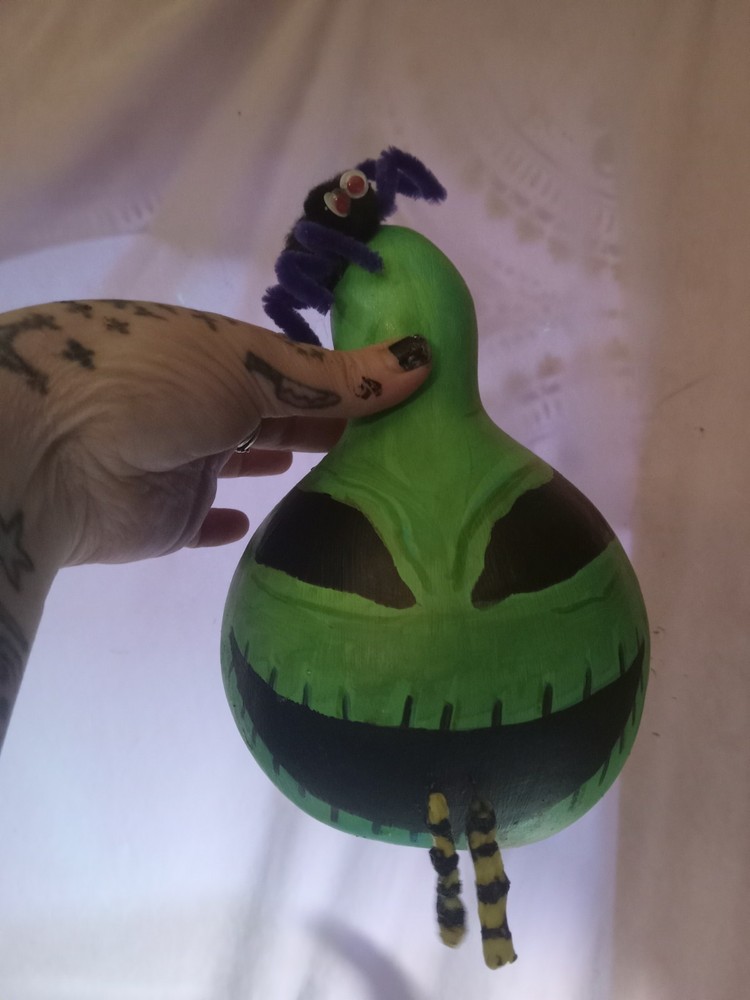 Hand-Painted Gourd : NIGHTMARE BEFORE CHRISTMAS Oogie Boogie