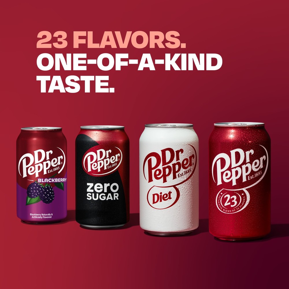 Dr Pepper Soda Pop, 12 fl oz, 12 Pack Cans