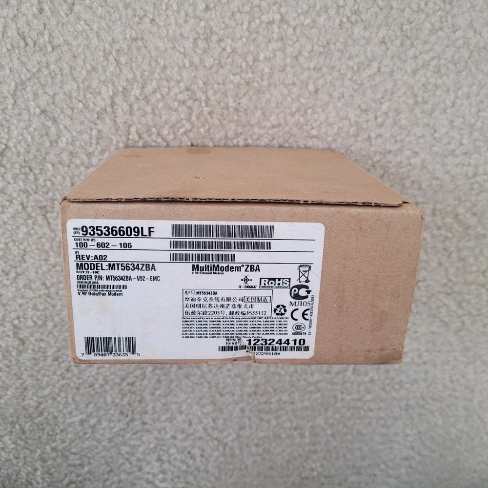 Multitech Systems Multi Modem Model: MT5634ZBA 56Kbps Data/Fax with accessories.