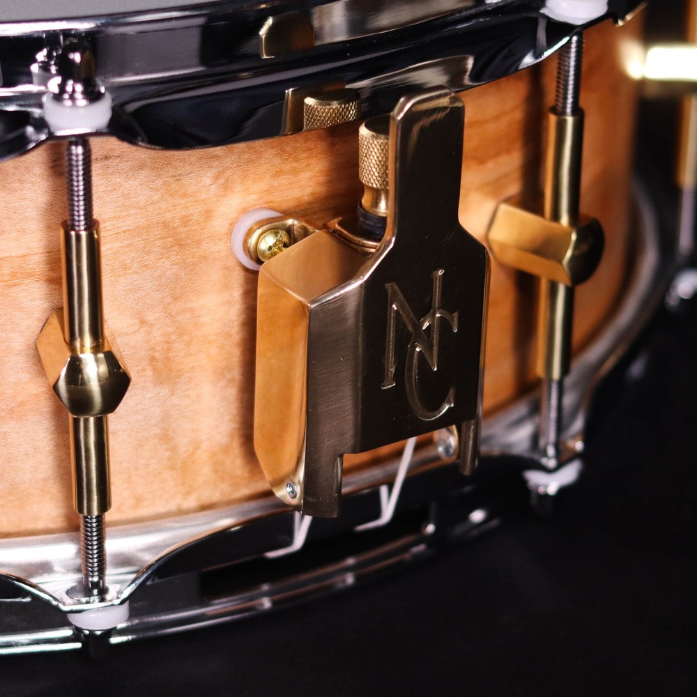 Noble & Cooley 14" x 5" Solid Maple Shell Snare Drum, Natural Oil, Brass