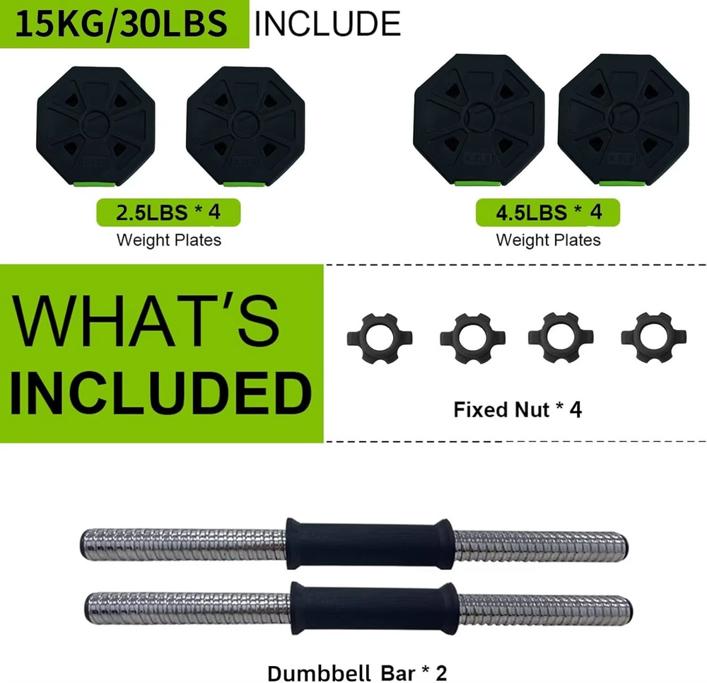 2-in-1 Adjustable Dumbbell Set with Iron Handle for Versatile Workouts