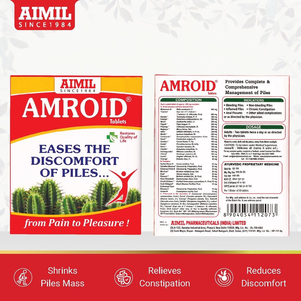 AIMIL Amroid Herbal Capsules 30 Count