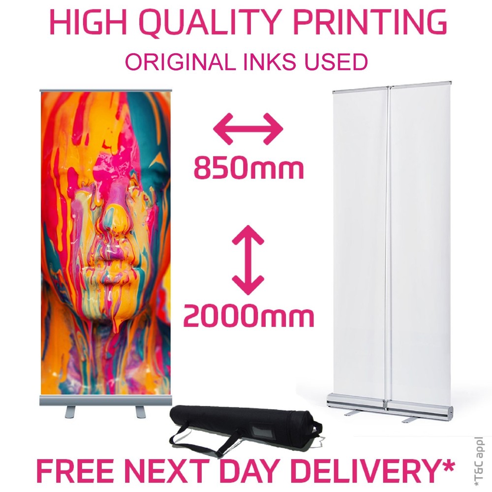 Roller Banner Pop/Roll/Pull up Exhibition Display Stand 850 x 2000 mm