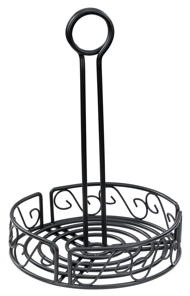 Round Condiment Caddy, 6-1/4", Black Wire (12 Each)
