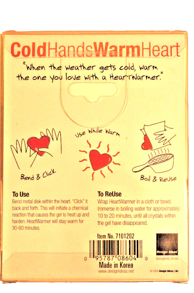 Heart Warmer reusable heat pack by Design Ideas
