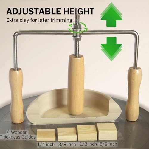 Pot Cup Mouth Opener, Adjustable Depth Ceramic Pot Cup Opening Tool, Wood