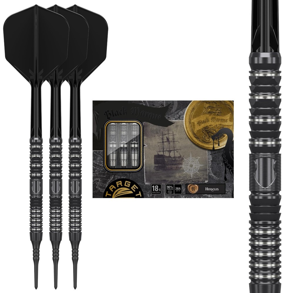 BLACK MARQUE HERACLES 90% 2BA SOFT TIP DARTS Daniel Chen model