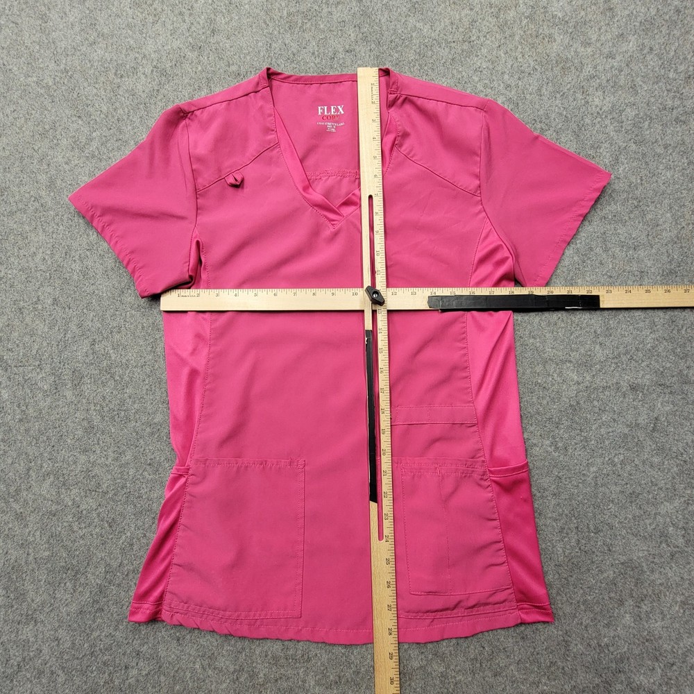 Flex Core Pink Scrub Uniform Top Size M Shortsleeve