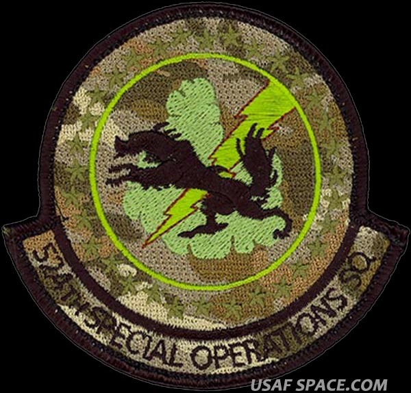 USAF 524th SPECIAL OPERATIONS SQ-Attack & Electronic Ops-ORIGINAL VEL CAMO PATCH