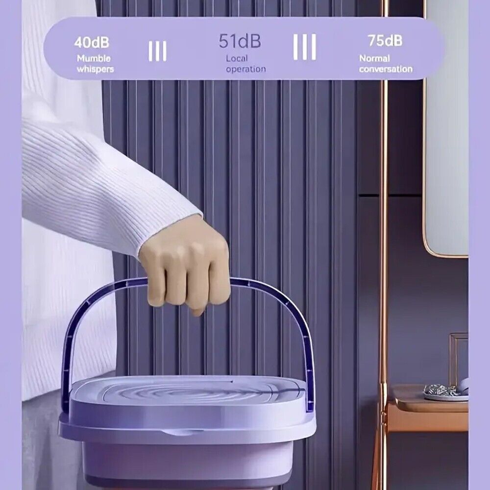 36W Portable Folding Mini Washers - Quick Spin Dry, Timer, Travel-Friendly