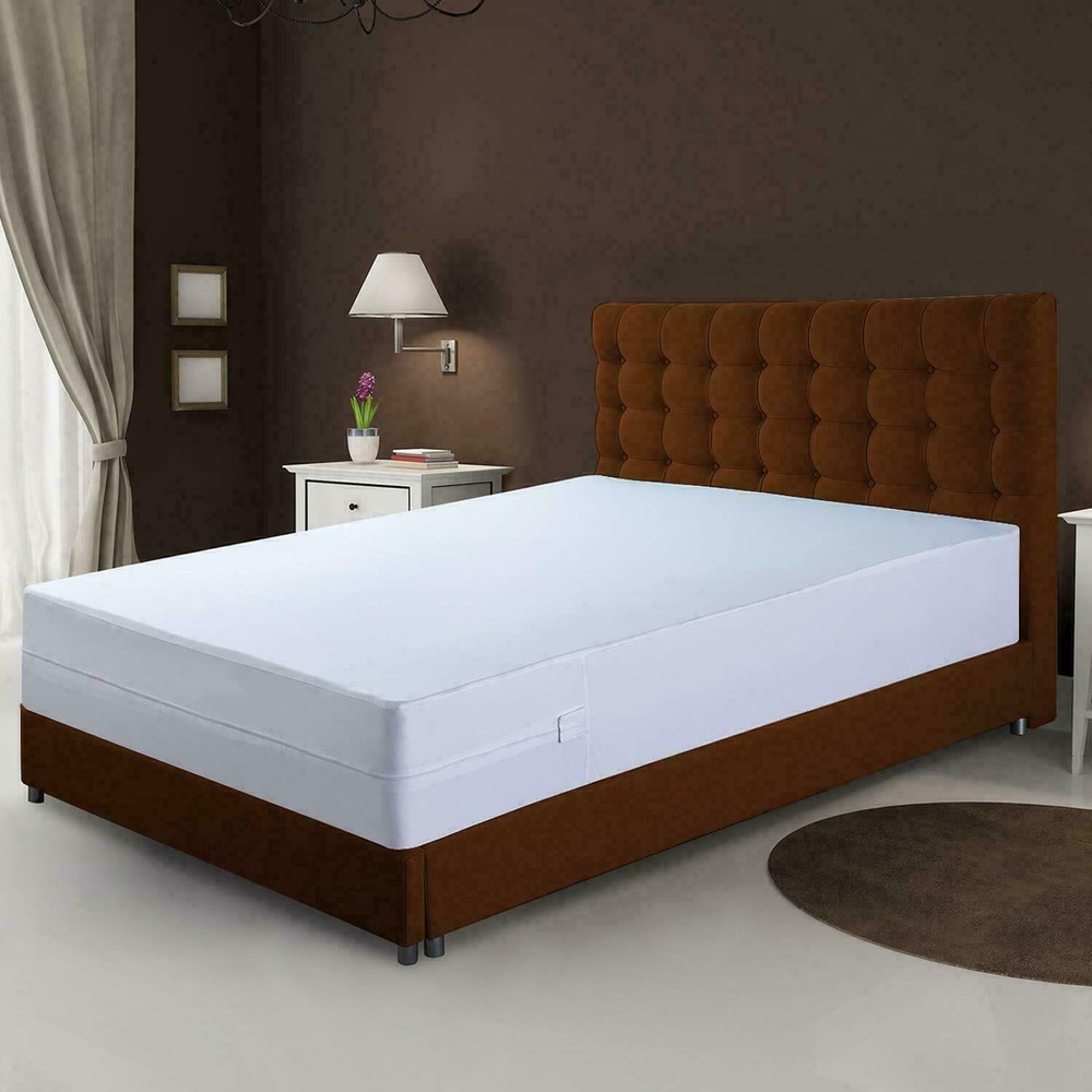 Matress Protector Box Spring Encasement Zippered Cover Pad Bed Bug Protection