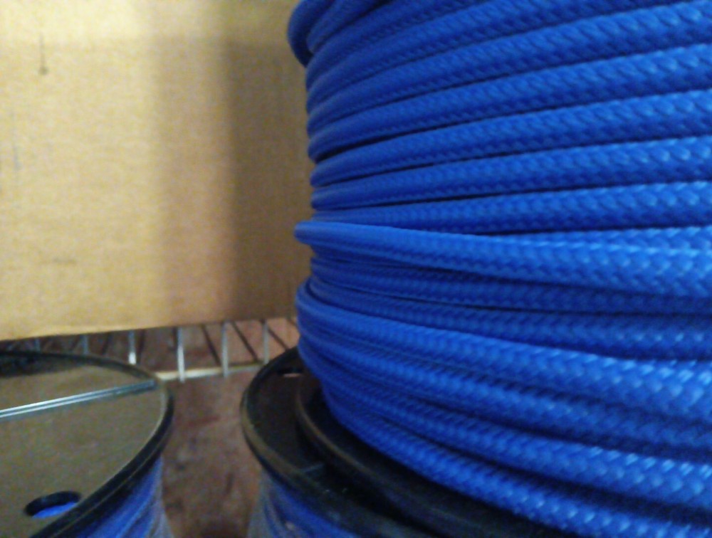 3/8 x 100 ft. Double Braid-Yacht Braid polyester rope. Marine Blue