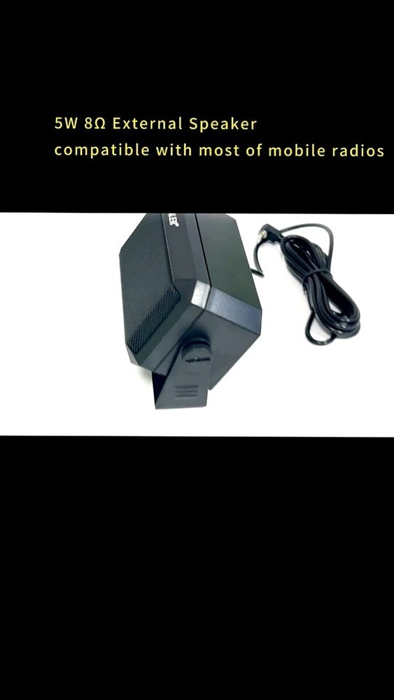 5W Rectangular External Speaker for Ham Radio, CB & Scanners - Black, High Quali