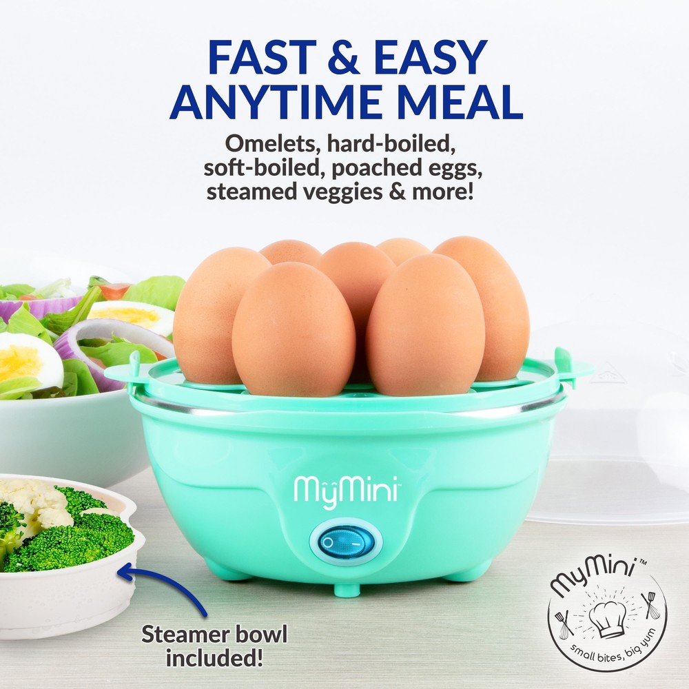 Premium 7-Egg Cooker Cool-Touch Handles One-Touch Cooking Compact Design Kitchen
