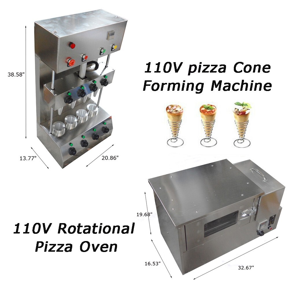 110V Conical Pizza Cone Forming Machine & Rotational Pizza Oven Backing Machine
