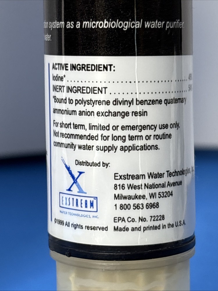 EXSTREAM Personal Water Purification Purifier System w/ Extra Virustat Cartridge
