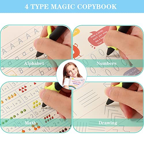 Handwriting Book Practice for Kids,Reusable Grooved Blue
