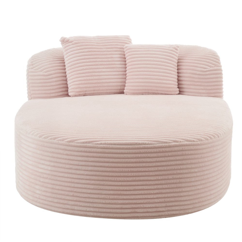 51.6" Sofa Bed Chaise Lounge Sofa Boneless Couch Compression Sofa Couch, Pink